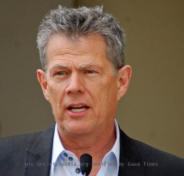 David Foster speaking at a ceremony for Andrea Bocelli to receive a star on the Hollywood Walk of Fame.