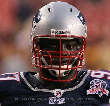 New England Patriots defensive end Jarvis Green at the preseason game against the Washington Redskins on August 28, 2009.