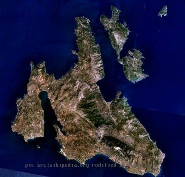 The islands of Kefallonia and Ithaki, Greece. Image from World Wind of NASA.