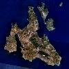 The islands of Kefallonia and Ithaki, Greece. Image from World Wind of NASA.