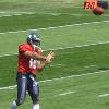 Seattle Seahawk 2nd QB, Seneca Wallace, throws in training camp.