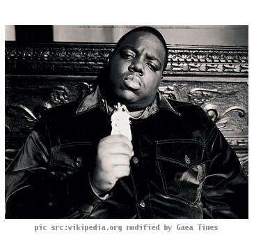 Promotional photograph of The Notorious B.I.G.