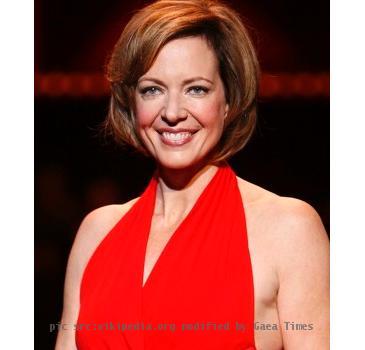 Allison Janney modeling at The Heart Truth Fashion Show 2008