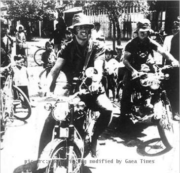 Dana Stone and Sean Flynn, riding motorcycles into Communist-held territory in Cambodia on April 6, 1970.