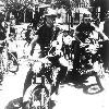 Dana Stone and Sean Flynn, riding motorcycles into Communist-held territory in Cambodia on April 6, 1970.