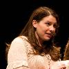 Stephenie Meyer talks with one of the winners of her auction.