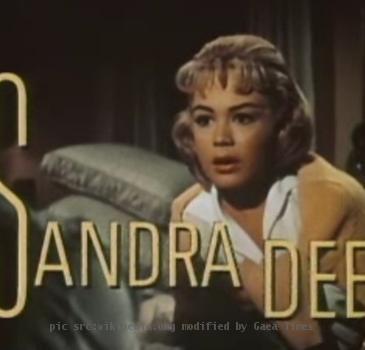 Cropped screenshot of Sandra Dee from the trailer for the film