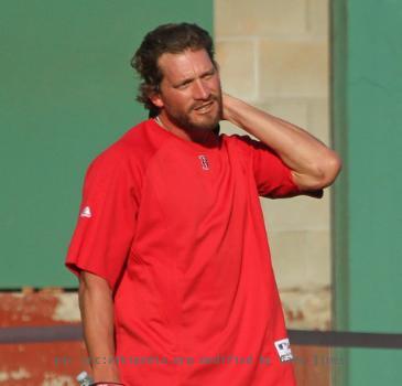 Scott Schoeneweis before a game against the New York Yankees at Fenway Park. (2010)