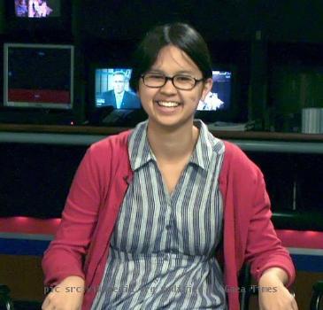 This is a photo of Charlyne Yi while she was promoting her movie Paper Heart in July 2009 in San Diego, Ca, USA.