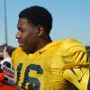 Jarrett Brown at a football practice at West Virginia University