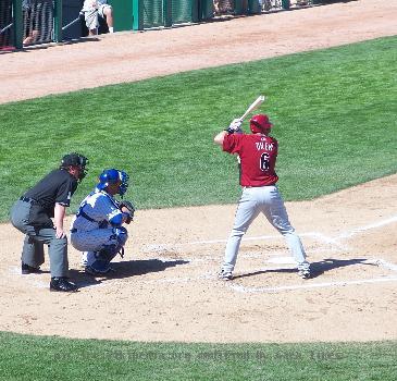 Picture of Stephen Drew at bat during a Spring Training game in Mesa, AZ, March 2008.