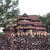 Elephants standing in front of West Gopuram of Vatakumnathan temple during Thrissur Pooram