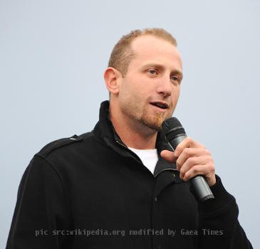 Dallas Braden speaks at Banner Island Ballpark in Stockton, CA during a ceremony honoring his perfect game.