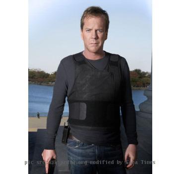 Kiefer Sutherland portraying Jack Bauer from TV series