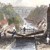 View east of eastbound Lockport on the Erie Canal by W.H. Bartlett, 1839