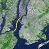 The route of the Staten Island Ferry