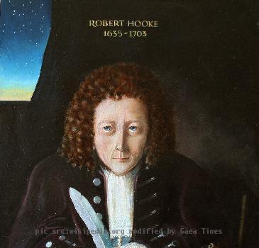 As no contemporary portrait of Robert Hooke seems to have survived from the seventeenth century, this one is a reconstruction from the descriptions by his colleagues Aubrey and Waller.  It shows him with a spring, pocket