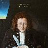 As no contemporary portrait of Robert Hooke seems to have survived from the seventeenth century, this one is a reconstruction from the descriptions by his colleagues Aubrey and Waller.  It shows him with a spring, pocket