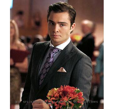 Screenshot of Ed Westwick portraying Chuck Bass in the series Gossip Girl season 3 episode "The Lost Boy".