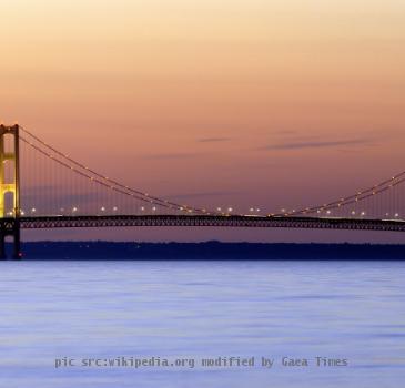 Mackinac Bridge, Sunset, 2008