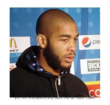 U.S. defender Oguchi Onyewu being interviewed at a media roundtable during the 2010 FIFA World Cup.