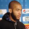 U.S. defender Oguchi Onyewu being interviewed at a media roundtable during the 2010 FIFA World Cup.