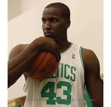 Display of Kendrick Perkins of the Boston Celtics at NBA Media Day on September 28, 2007.