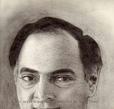 This is the sketch of former Indian Prime Minister Rajiv Gandhi.