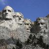 The Mount Rushmore Monument as seen from the viewing plaza.