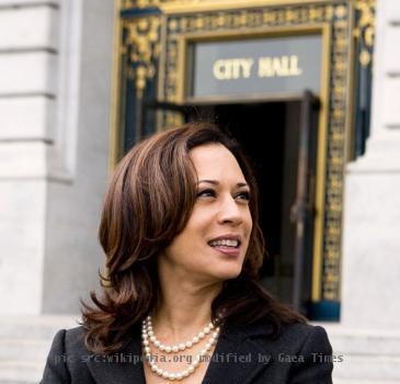 Promotional photo of Kamala Devi Harris as she filed her initial paperwork at city hall for her 2010 run for CA Attorney General.