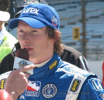 Mike Conway at the Indianapolis Motor Speedway for Bump Day for the 2009 Indianapolis 500.