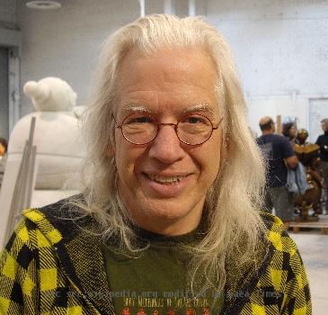 Tom Otterness in his studio in Brooklyn, NY