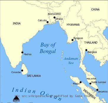 The Bay of Bengal is a bay that forms the northeastern part of the Indian Ocean  It resembles a triangle in shape  and is bordered by India and Sri Lanka to     Source  upload wikimedia org By abhishek25   24 weeks ago  others