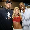 On the left  we see Granderson getting cozy with Layla El  On the right  teammate Joel Zumaya and Granderson both pose with Kelly Kelly  One can only wonder if Ivan Rodriguez and ALCS MVP