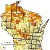 Ecological Landscape Maps || Ecological Landscapes 2000 Percent Unemployment in Wisconsin Block group data  from the US Census Bureau  is based on sampled data from the 2000 decennial census  The SF3 data is distributed by the Office of Land Information