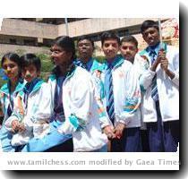 Velammal honoured the Chess Players The Velammal Matriculation Higher Secondary School today  01st August  2008   honoured seven of their