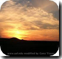 The first evening on Amchitka brought a spectacular Aleutian sunset  Credit  Photo by Anna Forsstrom  UAF  Filename  AF Amchitka 077 jpg