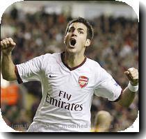 KOP THAT     Cesc Fabregas celebrates his late strike in Arsenal s comeback draw