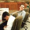 Previous | Next   Three teen agers charged with murdering three 8 year old boys in West Memphis  Ark   sit in a Jonesboro  Ark   courtroom Tuesday  Oct  19  1993  Damien Echols  18  looks over his shoulder