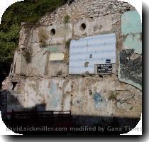 Walking around in Patras  I noticed this bath surround attached to a stone wall  If you look closely  you can see the soap tray