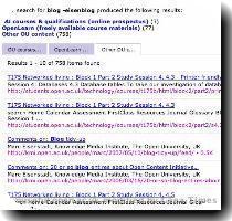 Google    In particular  here s how a little bit of knowledge about search query construction helps matters   simply add a  eisenblog term to the search query to filter the results   Err  unless you are logged in to the OU intranet  of course  when the first two pages of results point to Search results   Elementaries   The Watson Blog        In fact  this teaches