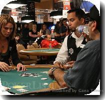 12 56 AM  Jun 20  2007 PST   Photographed by Martin Derbyshire at Rio All Suite Hotel and Casino  Las Vegas Clonie Gowen and Amir Vahedi heads up in WSOP 2007 Event 31 Heads Up No Limit