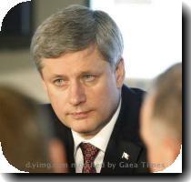 <p>Canada  Prime Minister Stephen Harper attends a briefing session with senior officials regarding Tuesday  earthquake in Haiti  in Ottawa January 13  2010  The death toll in Haiti  catastrophic earthquake could run to tens of thousands  Haiti  President Rene Preval said on Wednesday  a day after the quake demolished schools  hospitals  houses and hillside shanties across the crowded and improverished capital  REUTERS Blair Gable < p>