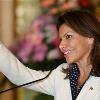 <p>Costa Rica s President elect Laura Chinchilla center waves to supporters during a visit to the Basilica Virgin de Los Angeles in Cartago Costa Rica Monday Feb 8 2010 Costa Ricans elected their first woman president as the ruling party candidate won in a landslide after campaigning to continue free market policies in Central America s most stable nation < p> <p>Costa Rica s President elect Laura Chinchilla center waves to supporters during a visit to the Basilica Virgin de Los Angeles in Cartago Costa Rica Monday Feb 8 2010 Costa Ricans elected their first woman president as the ruling party candidate won in a landslide after campaigning to continue free market policies in Central America s most stable nation < p>