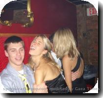 wardrobe though  That tie is hideous  And I can t get enough of the guy in the back posing for the camera while working his way up the side of the leg  Damn you Tyler  Can I be your friend