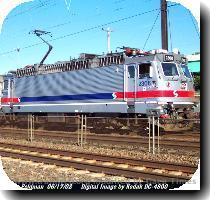 Click here to see Septa ALP 44   2308 pushing an inbound Septa Regional Rail  R 7  Trenton line train  Cornwells Heights Station  Bucks County Pennsylvania  5 17 02