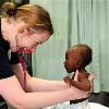 <p>In this Thursday Jan 21 2010 photo Lt Jerri Gram from Huntsville Ala a doctor aboard the Military Sealift Command hospital ship USNS Comfort T AH 20 shares a smile with a female infant during an examination off the coast of Port au Prince Haiti The infant was accompanied by her mother and was treated by Comfort medical staff for dehydration < p> <p>In this Thursday Jan 21 2010 photo Lt Jerri Gram from Huntsville Ala a doctor aboard the Military Sealift Command hospital ship USNS Comfort T AH 20 shares a smile with a female infant during an examination off the coast of Port au Prince Haiti The infant was accompanied by her mother and was treated by Comfort medical staff for dehydration < p>