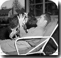 1952 Vice Presidential candidate Richard Nixon with family dog  Checkers   among campaign gifts which Nixon sought to explain in his famous  nationally televised September 1952 speech  In