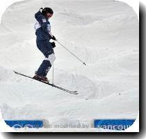 <p>Hannah Kearney of the USA during her moguls qualifications run at the Vancouver 2010 Olympics in Vancouver  British Columbia  Saturday  Feb  13  2010  < p>