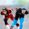 <p>Trevor Marsicano of the US  right  and Denny Morrison of Canada  left  skate during the men s 5 000 meter speed skating race at the Richmond Olympic Oval at the Vancouver 2010 Olympics in Vancouver  British Columbia  Saturday  Feb  13  2010  < p>